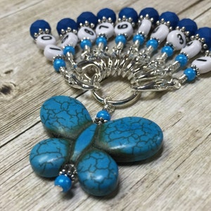 Row Counter Stitch Markers for Knitting and Crochet, INCLUDES Butterfly Holder, Number Stitch Marker, Removable Progress Keeper, Row Tracker