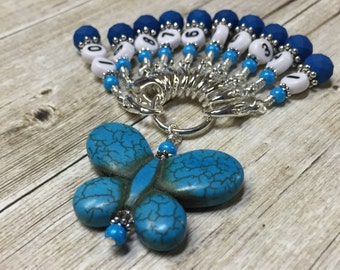 Butterfly Knitting Stitch Marker Set: Numbered Row Counter, Crochet Progress Keeper