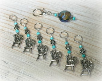 Spinning Wheel Stitch Markers for Knitting Holder Included | Snag Free Knitting Gift | FREE SHIPPING, Mother's Day Gift