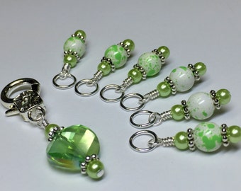 Green Splatter Stitch Marker Set | Snag Free Knitting Markers | Gift for Knitters |, Mother's Day Gift