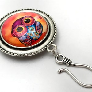 Fancy Owl Magnetic Portuguese Knitting Pin, Gift for Knitter, Mother's Day Gift image 3