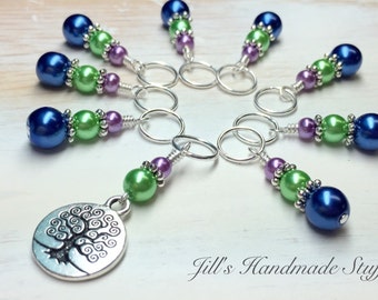 Tree of Life Stitch Marker Set for Knitting, Snag Free Knitting Markers, Crochet Stitch Marker Option, Gifts for Knitter,