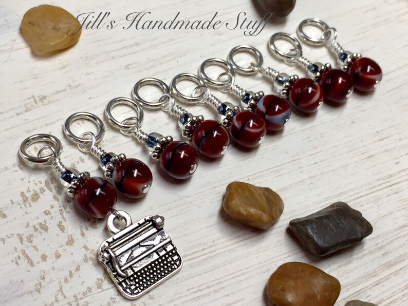Typewriter Stitch Marker Set for Knitting Gifts for Knitter Coworker Gift Mother/'s Day Gift Snag Free