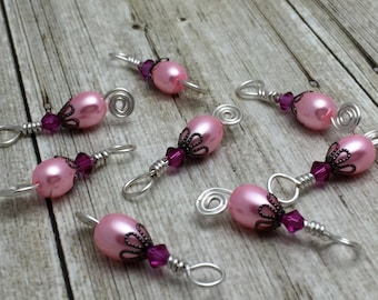 Stitch Markers for Knitting with Small Needles, Beaded Knitting Markers for Sock Knitters, Snag Free, Gift for Knitting Mom