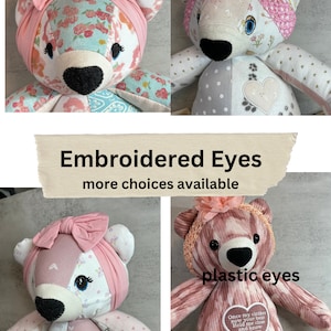 Customized 18 In. Memory Bear, Remembrance Bear, Baby Keepsake, Memorial Bear Gift Made from Loved One's Clothing, Embroidered Name Option image 5
