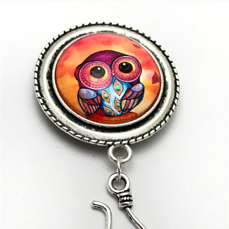 Fancy Owl Magnetic Portuguese Knitting Pin, Gift for Knitter, Mother's Day Gift image 5