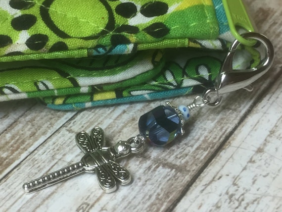 Beaded Dragonfly Zipper Pull Charm: Purse, Crochet Marker - Etsy display picture 1