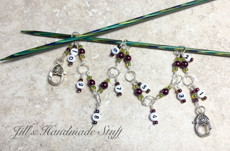 Knitting Row Counter Chain Number Stitch Markers Chain Row Etsy