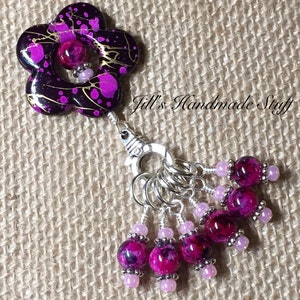 Flower Knitting Stitch Marker Set with Holder | Snag Free | Gifts for Knitters |, Mother&#39;s Day Gift