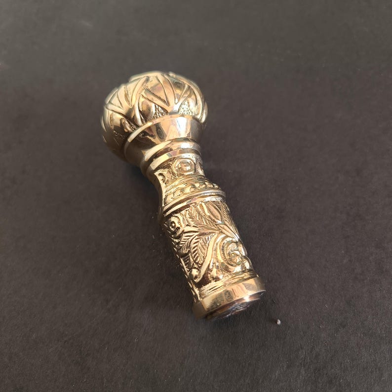 Floral Ornate Walking Cane, Handcrafted Floral Walking Cane Knob: Traditional, Cane, Collectible Cane, Solid Brass Walking Stick, image 18