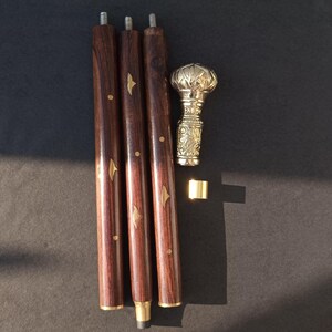Floral Ornate Walking Cane, Handcrafted Floral Walking Cane Knob: Traditional, Cane, Collectible Cane, Solid Brass Walking Stick, image 11