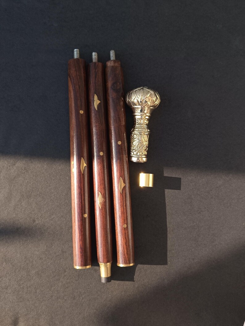 Floral Ornate Walking Cane, Handcrafted Floral Walking Cane Knob: Traditional, Cane, Collectible Cane, Solid Brass Walking Stick, image 11