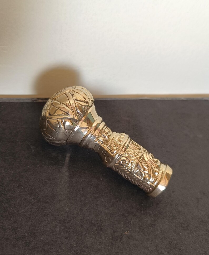 Floral Ornate Walking Cane, Handcrafted Floral Walking Cane Knob: Traditional, Cane, Collectible Cane, Solid Brass Walking Stick, image 12