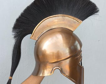 Handcrafted Corinthian Helmet Bronze Finish Spartan Helmet | Greek Warrior Armor, All Handmade, Corinthian, Collectible, Gift, Spartan,