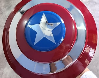 Captain America Shield, Handmade 18-Gauge Steel, Red White Blue Cosplay Prop