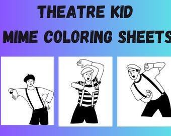 Mimekleurplaten voor theaterkinderen | Afdrukbare drama-activiteitenpagina's | Hulpmiddel theaterklas en thuisonderwijs