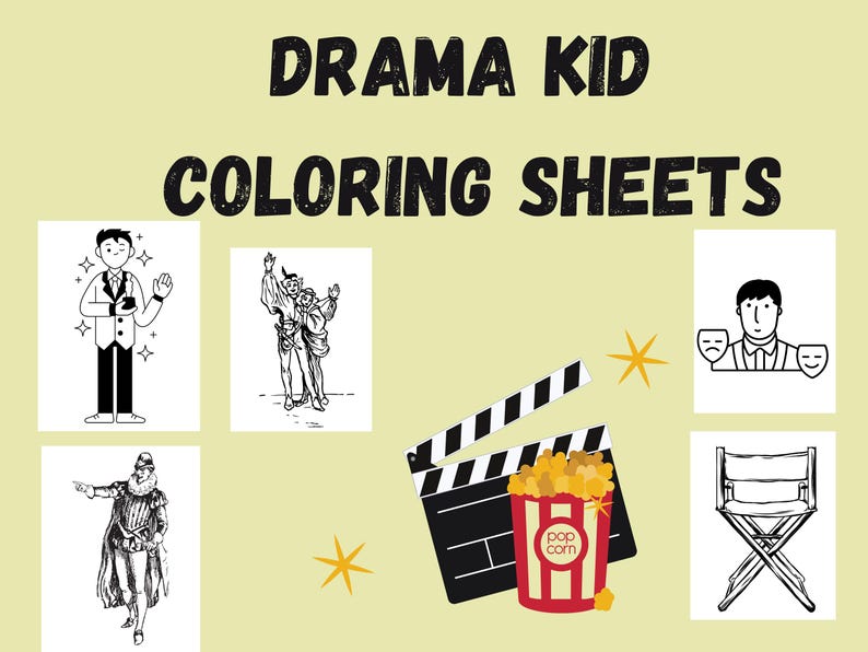 Drama Kid Coloring Pages – Printable Theatre-themed Coloring Sheets - Etsy