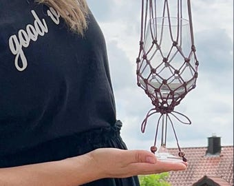 Macrame Wine Glass Holder Set – Boho Picnic Carrier