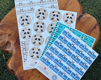 Gepersonaliseerde waterdichte naamlabelstickers – school, kinderopvang