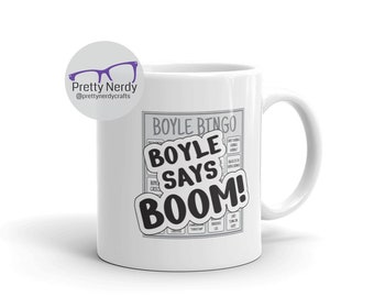 Boyle Says Boom! Boyle Bingo Mug, Brooklyn Nine-Nine inspired