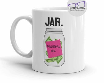 JAR. New Girl inspired Douchebag Jar Mug, Schmidt, funny, ceramic, unique