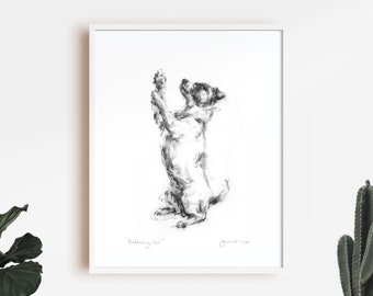 Dog drawing print, Jack Russell Terrier - fine art dog print - terrier gift, terrier art, terrier lover