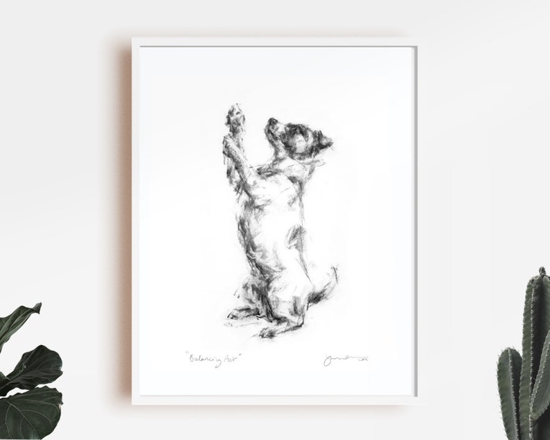 Dog drawing print, Jack Russell Terrier fine art dog print terrier gift, terrier art, terrier lover image 1