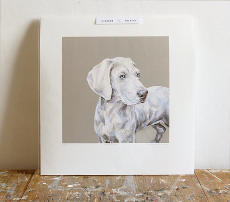 Weimaraner dog art print unframed Ltd. Ed dog print weimaraner gift Weimaraner art picture, weimaraner portrait, dog portrait image 3