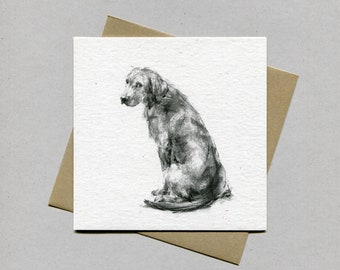 Tarjeta de Labrador, tarjeta de felicitación de Labrador - regalo de Labrador, amante del arte de Labrador, regalo de Labrador, dibujo de Labrador, tarjeta de arte de Labrador