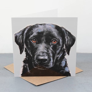 Black Labrador Fine art card, dog gift card, labrador dog lover, Black Labrador greetings card, labrador present, Labrador card