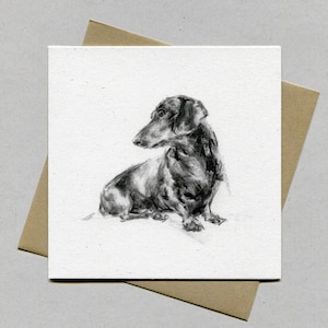 Dachshund Fine art card, dog gift card, dachshund dog lover, dachshund card, dachshund birthday card