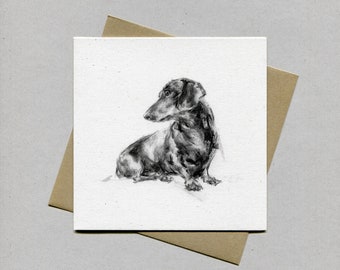Biglietto d'auguri con bassotto, buono regalo per cani, amante dei cani bassotti, biglietto con bassotto, biglietto di compleanno con bassotto