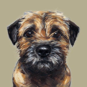 Border Terrier Print unframed Ltd. Ed. dog art painting print Border Terrier gift Border Terrier art, border terrier, dog portrait image 2