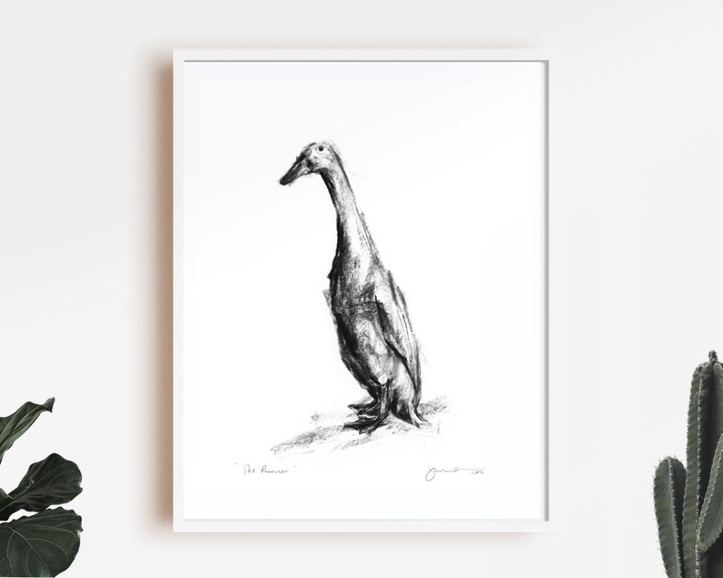 Duck Drawing Print Runner Duck Sketch Fine Art Print Duck Etsy UK