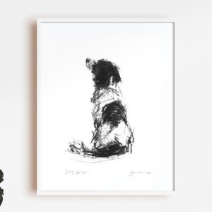 Springer Spaniel print, Dog drawing print,  - fine art dog print - Springer gift, springer spaniel art,  spaniel present, springer wall art