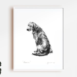 Dog drawing print, Labrador dog Drawing fine art dog print Labrador gift labrador print image 1
