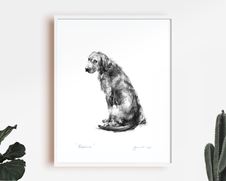 Dog drawing print, Labrador dog Drawing fine art dog print Labrador gift labrador print image 1