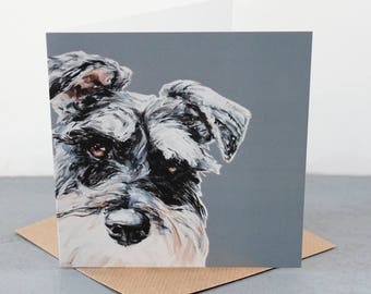 Schnauzer Fine art card, dog gift card, schnauzer dog lover