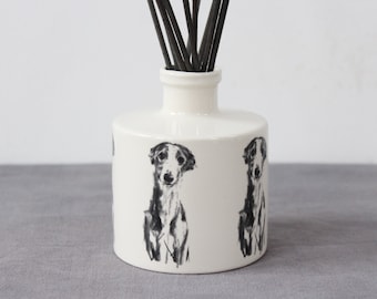 Whippet "Gentle"  dog reed diffuser, Ceramic diffuser, essential oil diffuser, whippet gift, whippet present, whippet lover, pet diffuser