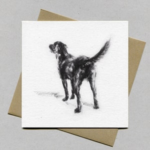 Black Labrador card, Labrador card - Black  Labrador gift, Labrador art lover, Labrador present, Labrador Drawing Sketch, Labrador art card