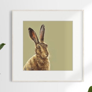 Easter present, Hare painting print - unframed Ltd. Ed. Fine art print - Hare art, hare gift, Spring gift