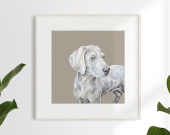 Weimaraner dog  art print - unframed  Ltd. Ed  dog print - weimaraner gift  - Weimaraner art picture, weimaraner portrait, dog portrait