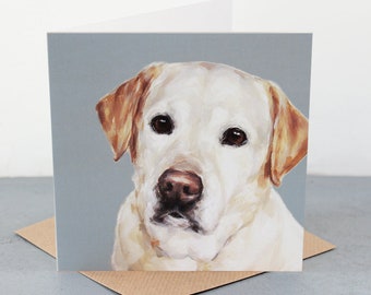 Labrador Fine art card, dog gift card, labrador dog lover, yellow lab greetings card, labrador present, Labrador gift, Labrador present