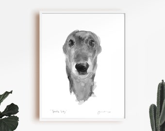 Eleganter Windhund Giclée Print – Fine Art Tuschezeichnung