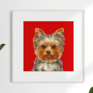 Yorkshire Terrier art print unframed Ltd. Ed dog print Yorkie present, yorkshire terrier picture, yorkie portrait, dog portrait, image 1