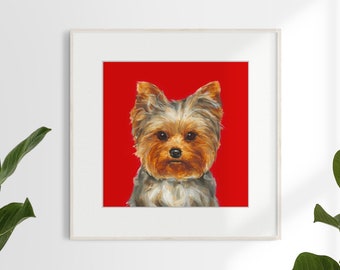 Yorkshire Terrier art print - unframed Ltd. Ed dog print - Yorkie present, yorkshire terrier picture, yorkie portrait, dog portrait,