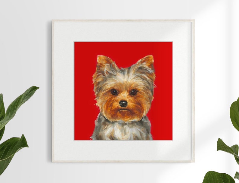 Yorkshire Terrier art print unframed Ltd. Ed dog print Yorkie present, yorkshire terrier picture, yorkie portrait, dog portrait, image 1