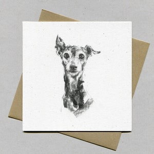 Cartão de galgo italiano, cartão de felicitações para galgos - presente iggy, amante de galgos, presente para galgos italianos