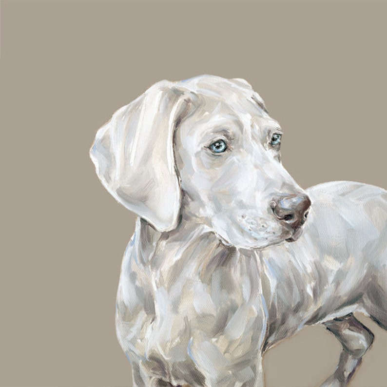 Weimaraner dog art print unframed Ltd. Ed dog print weimaraner gift Weimaraner art picture, weimaraner portrait, dog portrait image 2