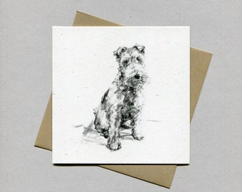 Welsh Terrier card, terrier greetings card - Welsh terrier gift, terrier lover, Welsh terrier present, Welsh terrier Drawing